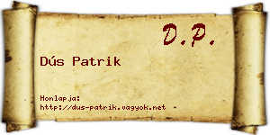 Dús Patrik névjegykártya